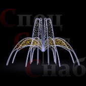 Светодиодный фонтан для площади "Скайлайн" 5 х 8 м Теплый белый/белый