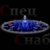 Уличный фонтан "Зимний большой" с ограждениями Синий