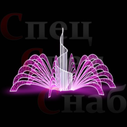 Световой уличный фонтан "Симфония-2" белый розовый
