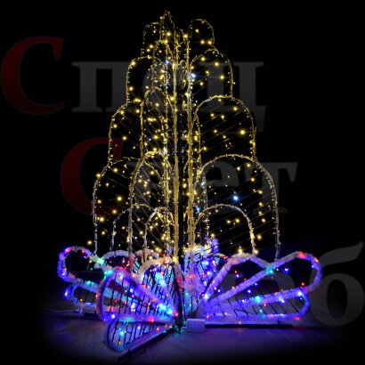 Уличный световой фонтан "Зимний малый" Золотистый 1,6 м